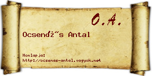 Ocsenás Antal névjegykártya